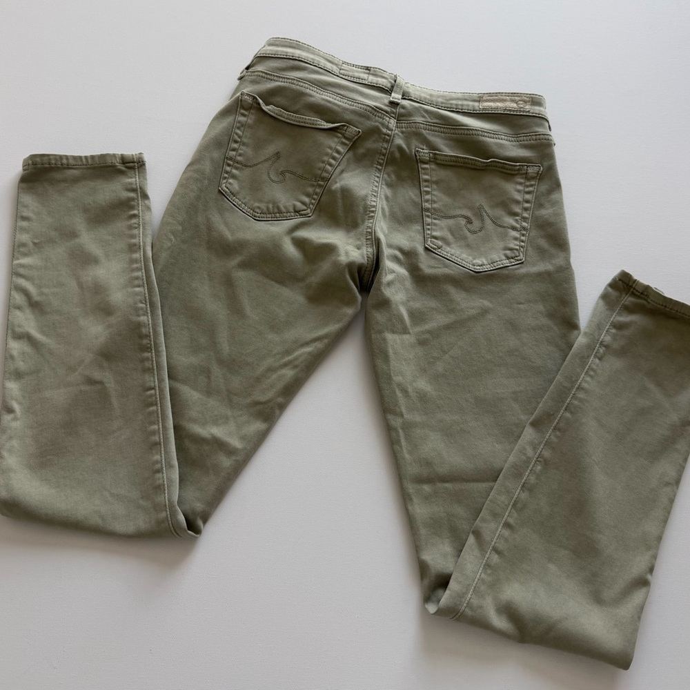 AG Adriano Goldschmied Olive Green Skinny Jeans Size 26 Stretch Mid Rise  Denim - Picture 3 of 16